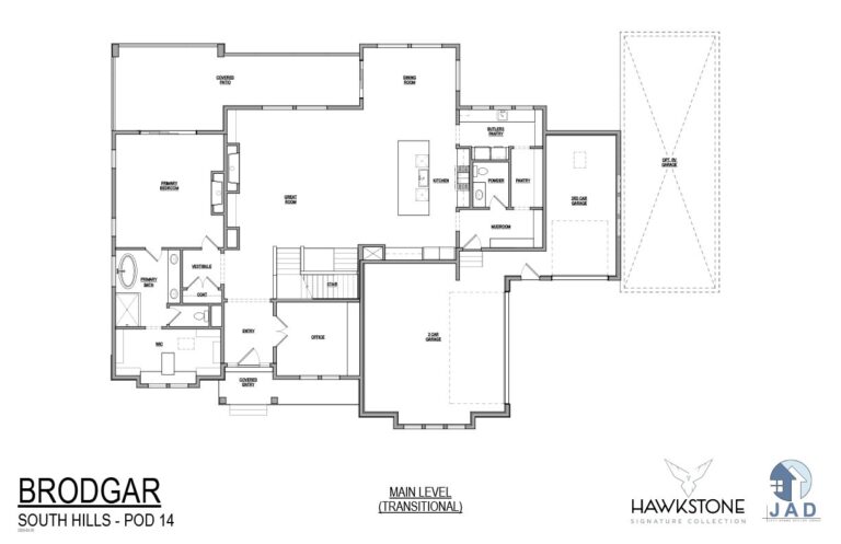 The image is a blueprint of a building labeled "BROGDAR South Hills - Pod".